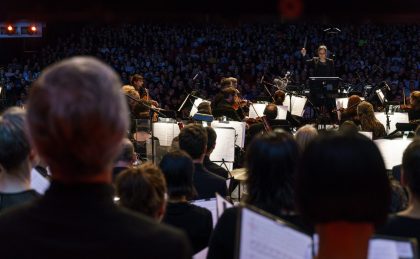 Concert of the Montreal Video Game Symphony, by the Orchestre Métropolitain and conductor Dina Gilbert, on Sept. 29th, 2017, at the Wilfrid Pelletier hall. Photo by François Goupil